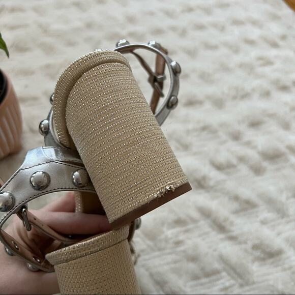 Marc Fisher Lantern Studded Block Heel Sandals - Picture 10 of 11